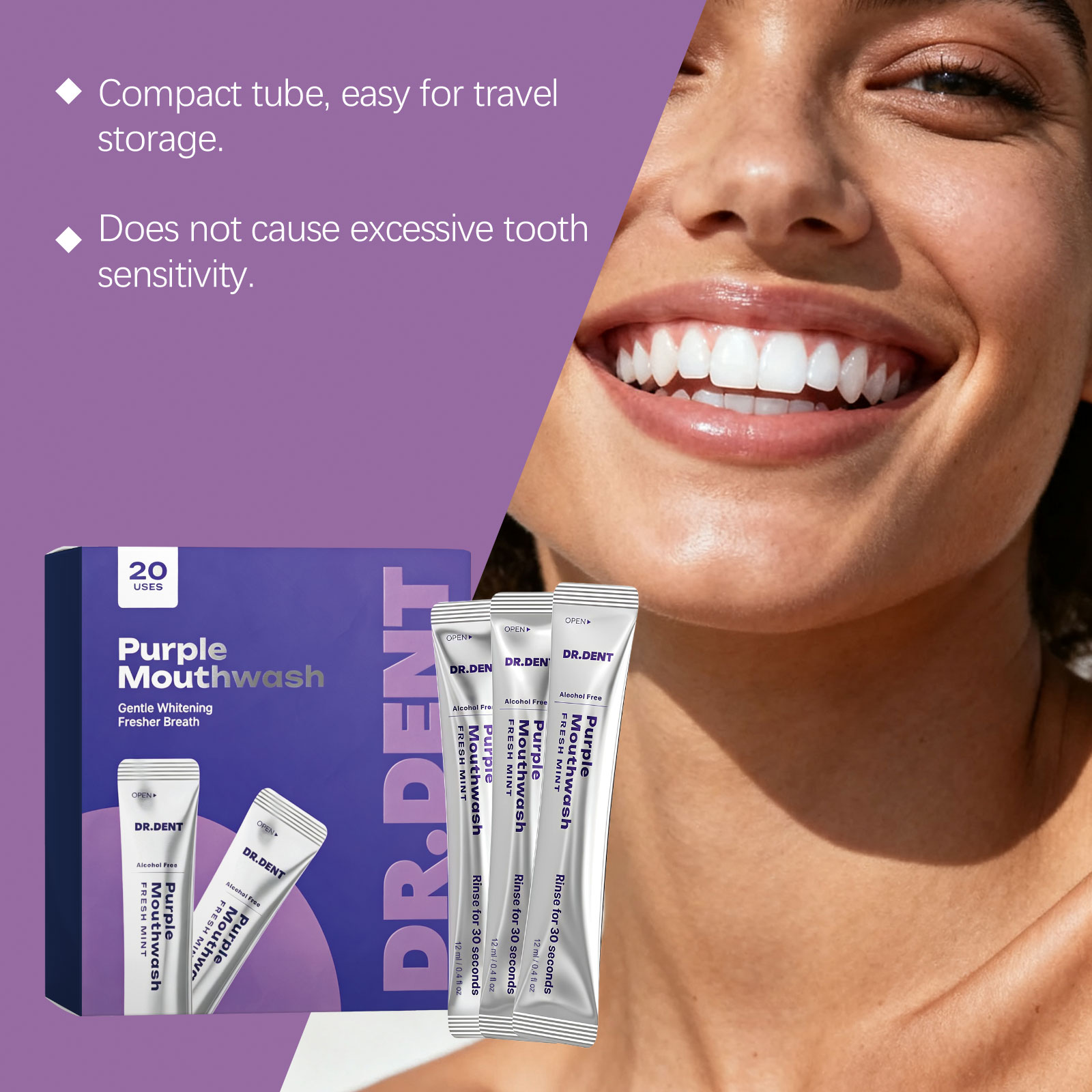 Bain de bouche violet, blanchi - Teeth Whitening Mouthwash avis et prix