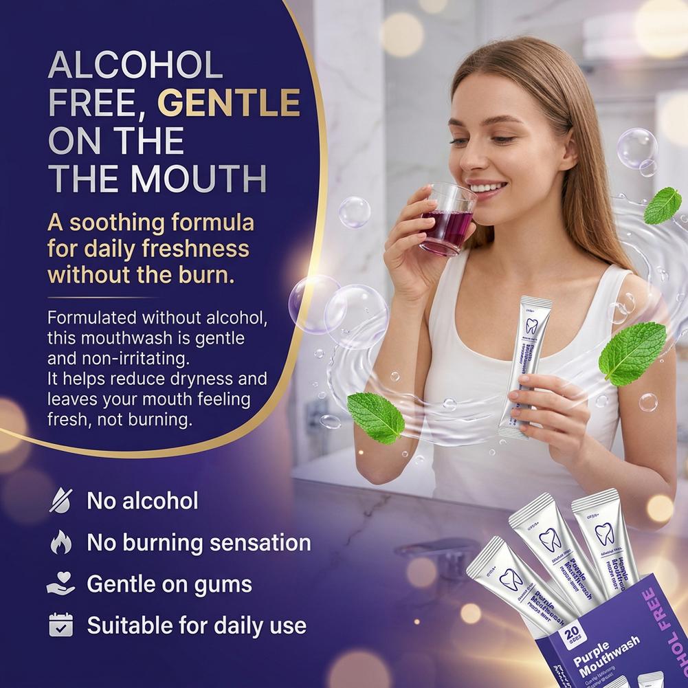 Bain de bouche violet pour le  - Teeth Whitening Mouthwash avis et prix